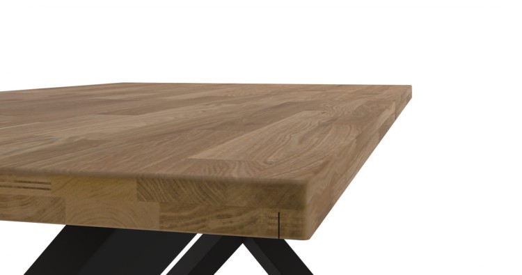 Gruby blat dębowy 40 mm – stół z litego drewna naturalna struktura