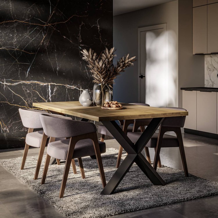Stół dębowy 180x100 cm do jadalni i salonu – styl nowoczesny loft