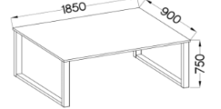 Duży stół industrialny IMPERIAL | Biały | 185 cm x 90 cm wymiary